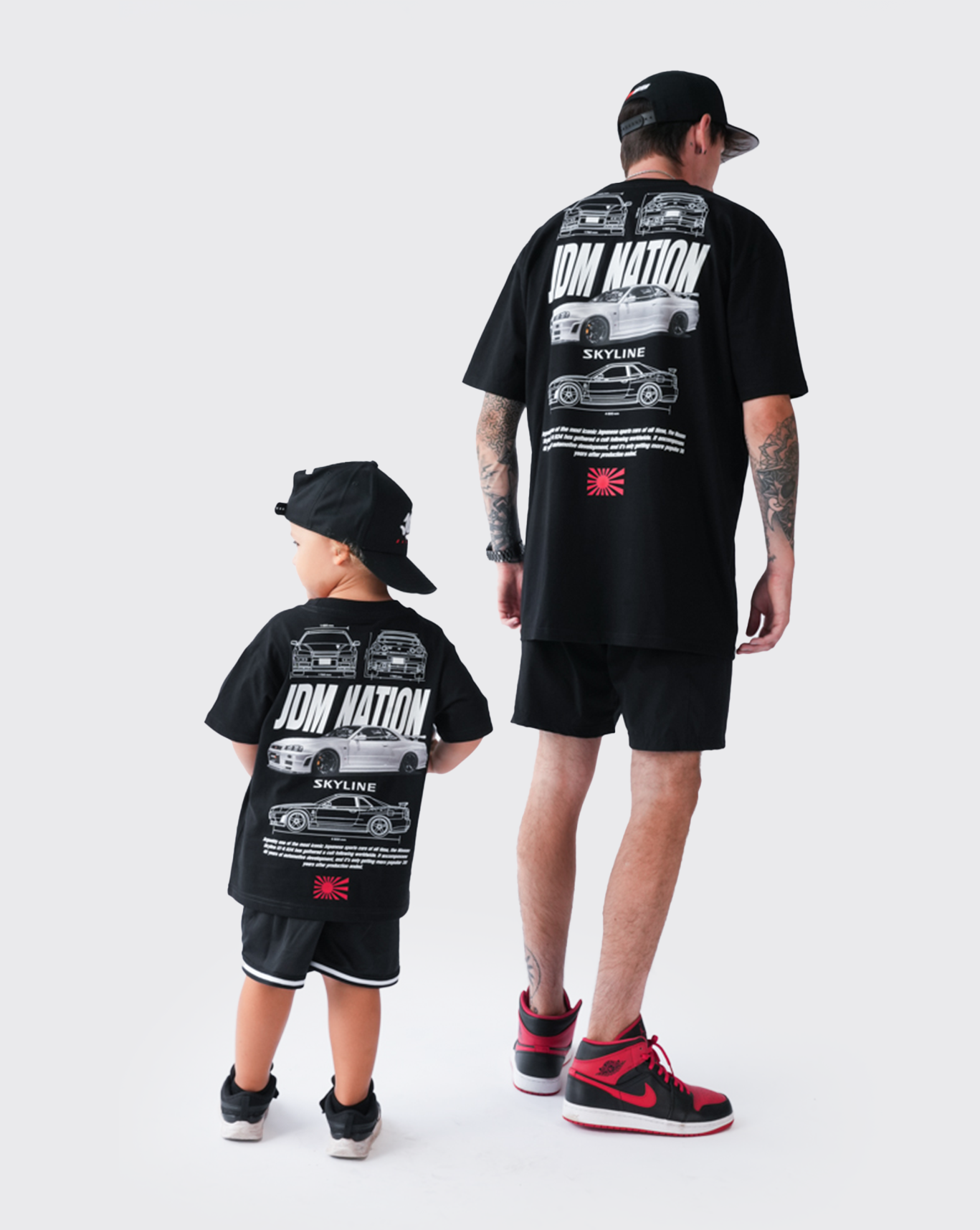 Skyline outline Dad and Kids Bundle set